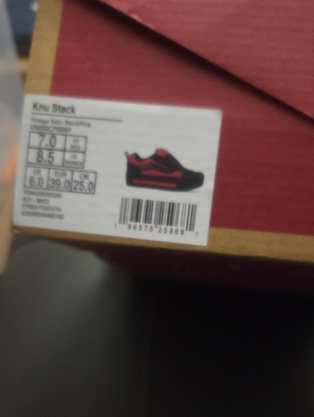 Vans Kids' Black and Red Knu Stack Athletic Shoes